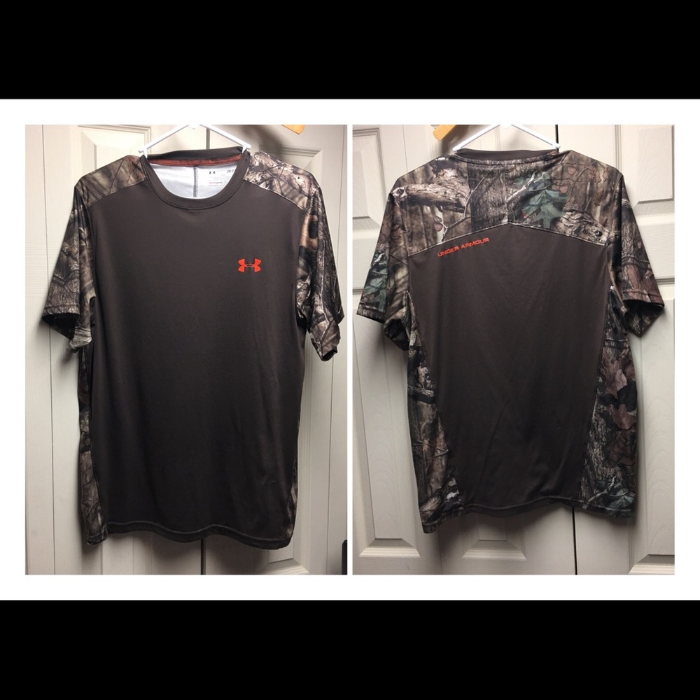 S Under Armour Heat Gear brown & real camo shirt.